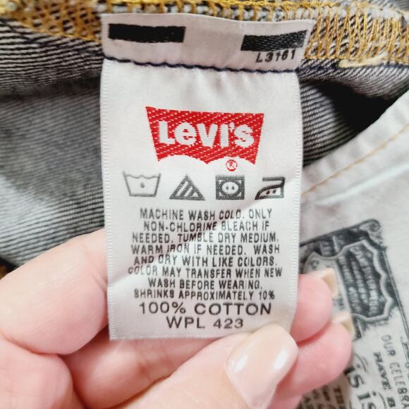 Levi's 501 Original Button Fly Black Denim Jeans Size 38x34, PRE-OWNED - Picture 11 of 11